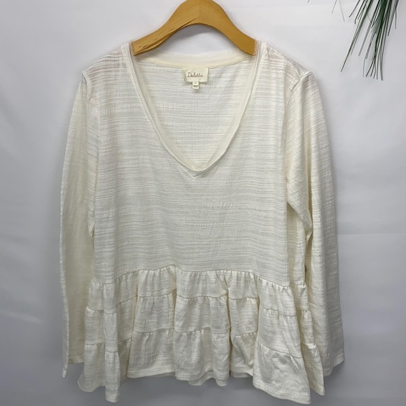 UO. Deletta ruffle long sleeve top size medium - Picture 1 of 7